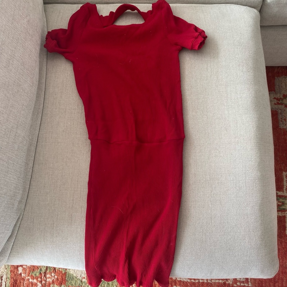 Red Free People Happy Hour Mini Dress